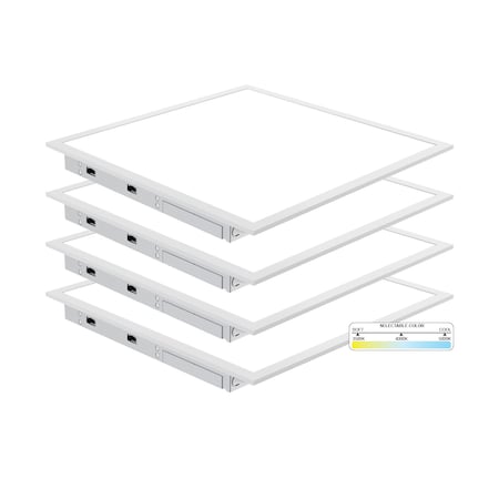 Nuwatt 2x2 FT LED Flat Panel for Drop Ceiling 40W/30W/20W Wattage Selectable 3CCT 3500K/4000K/5000K (4 PK) NW-BL-2X2-20.30.40W-3CCT-4P